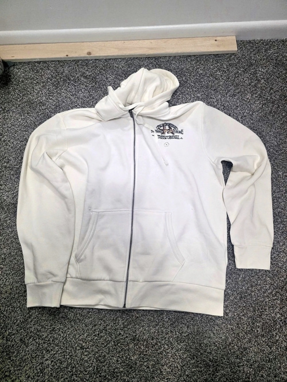 Ralph Lauren Logo Zip Hoodie in White